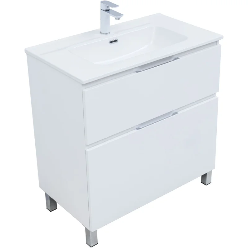 Тумба под раковину Aquanet Алвита New 80 напольная, белый матовый