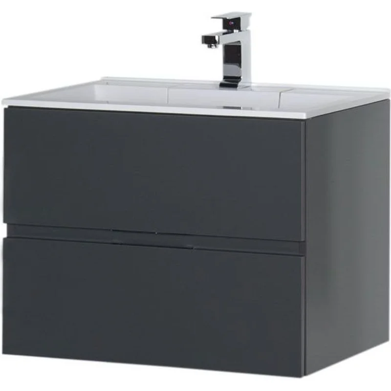 Тумба с раковиной Aquanet Алвита 70 серый антрацит