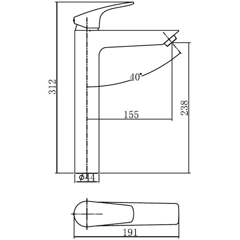 Смеситель для раковины Aquanet Static Black AF330-11B