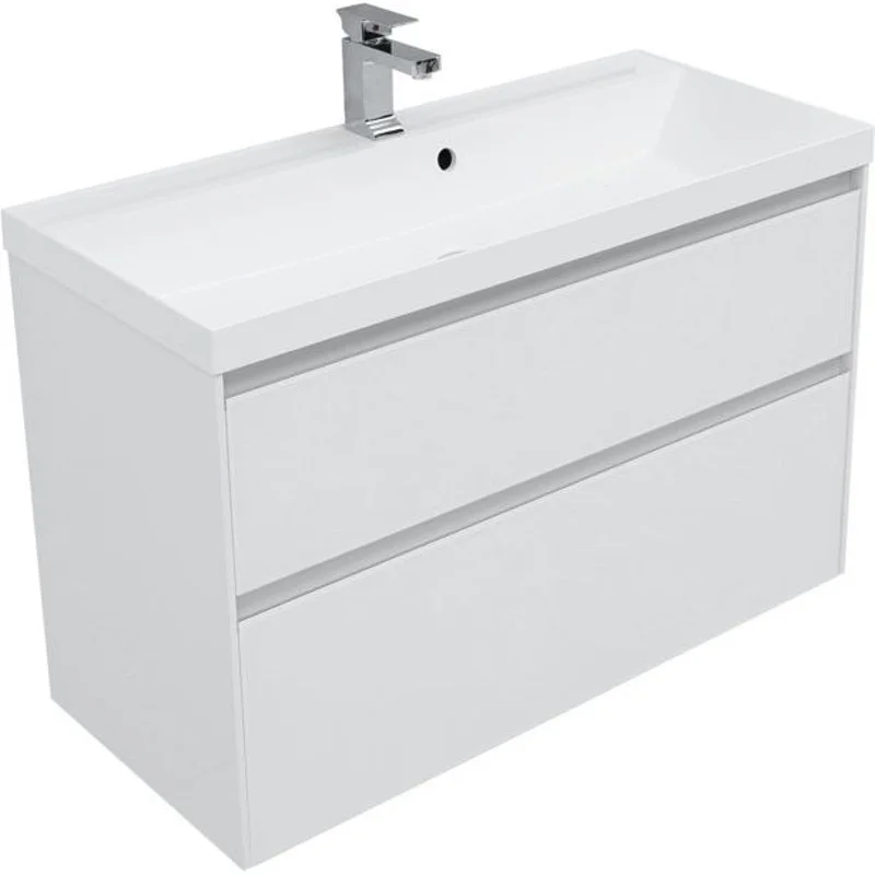 Тумба под раковину Aquanet Гласс 100 белый