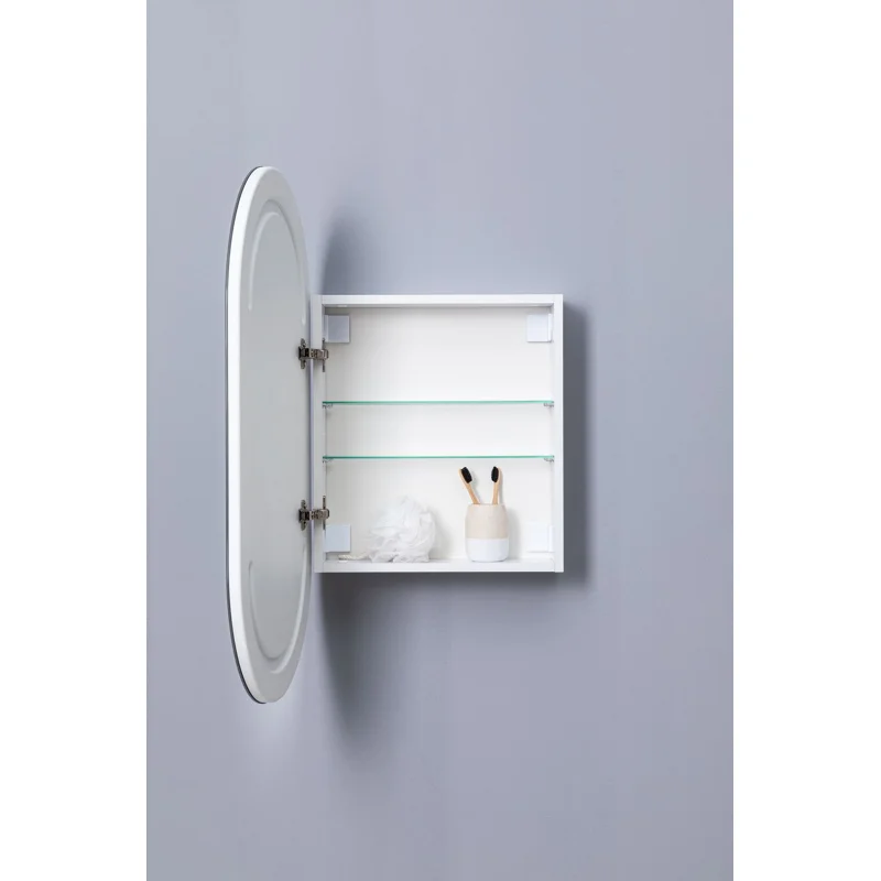 Зеркальный шкаф Aquanet Монте 50 белый, с LED подсветкой