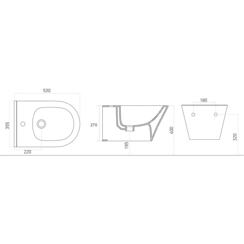 Биде подвесное Aquanet Lake LAKE-B2B черный матовый