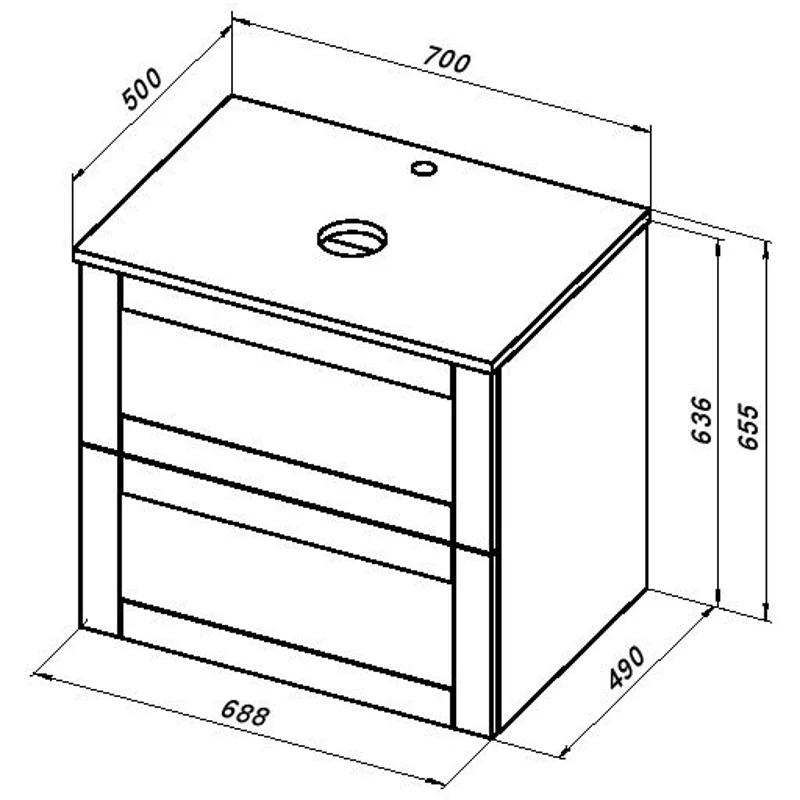 Тумба под раковину Aquanet Терра 70 белый матовый