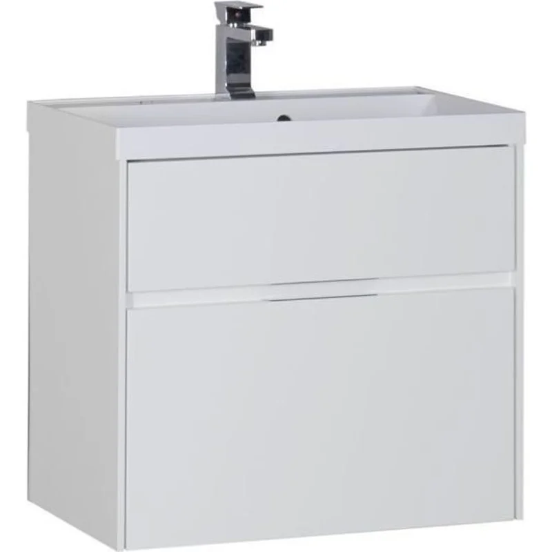 Тумба с раковиной Aquanet Латина 70 белый (2 ящика)