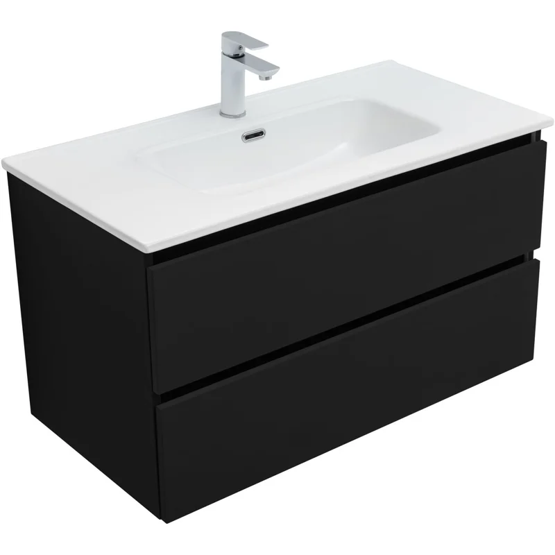 Тумба под раковину Aquanet Вега 2.0 90 черный