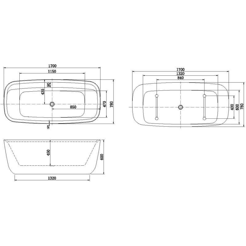 Акриловая ванна Aquanet Family Fine 170x78 95778-GW