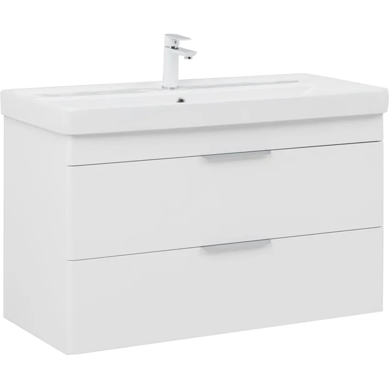 Тумба под раковину Aquanet Ирис New 100 белый глянец