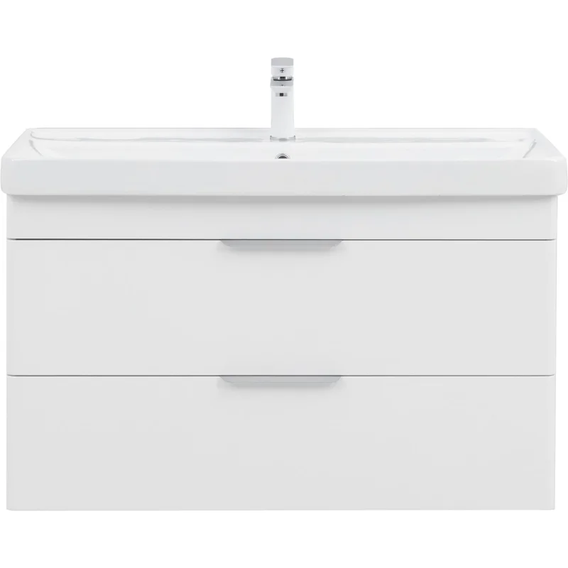 Тумба под раковину Aquanet Ирис New 100 белый глянец