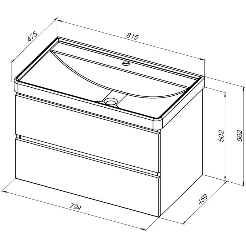 Тумба под раковину Aquanet Вега 2.0 80 черный