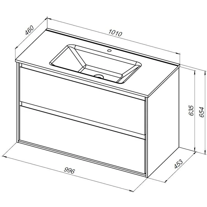Тумба под раковину Aquanet Милан 100 дуб рошелье
