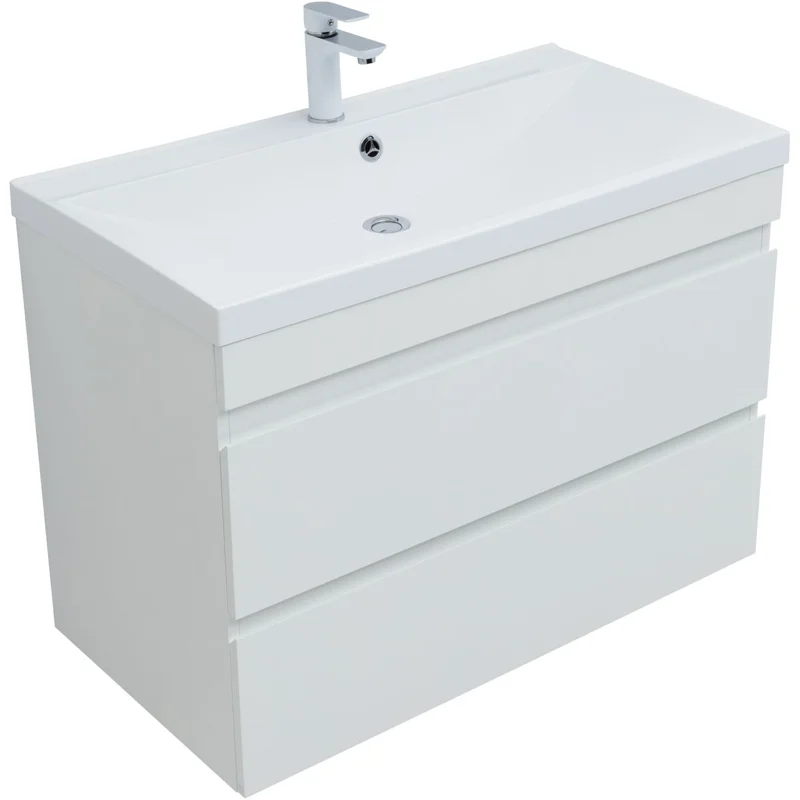 Тумба под раковину Aquanet Нота New 90 белый глянец