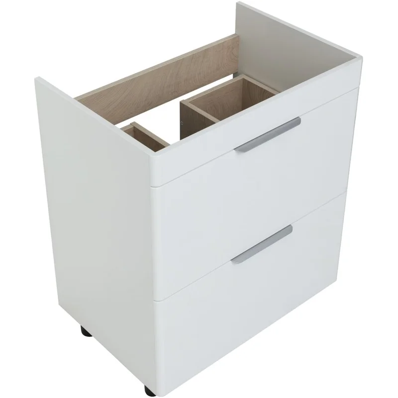 Тумба под раковину Aquanet Ирис New 70 белый глянец (2 ящика, ножки)