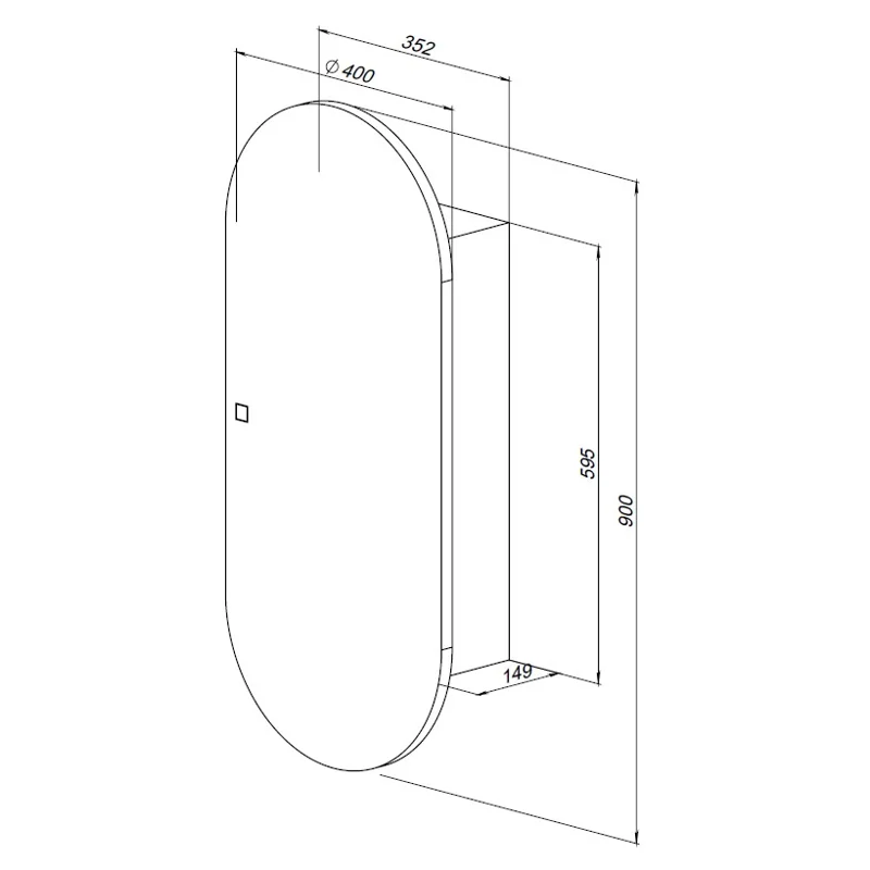 Зеркальный шкаф Aquanet Монте 40 белый, с LED подсветкой