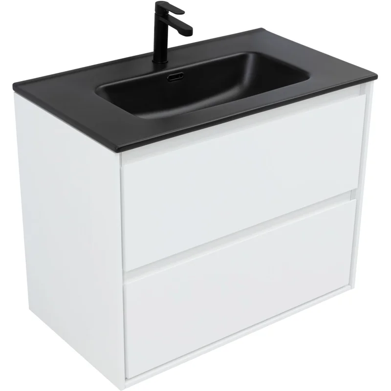 Тумба под раковину Aquanet Милан 80 белый глянец