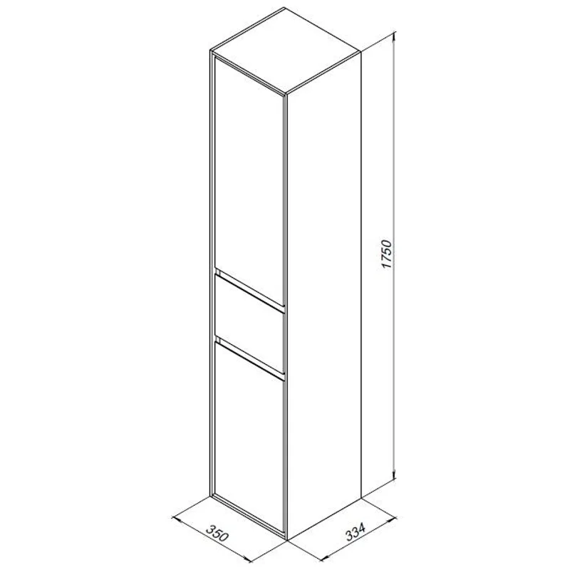 Пенал Aquanet Милан 35 черный глянец
