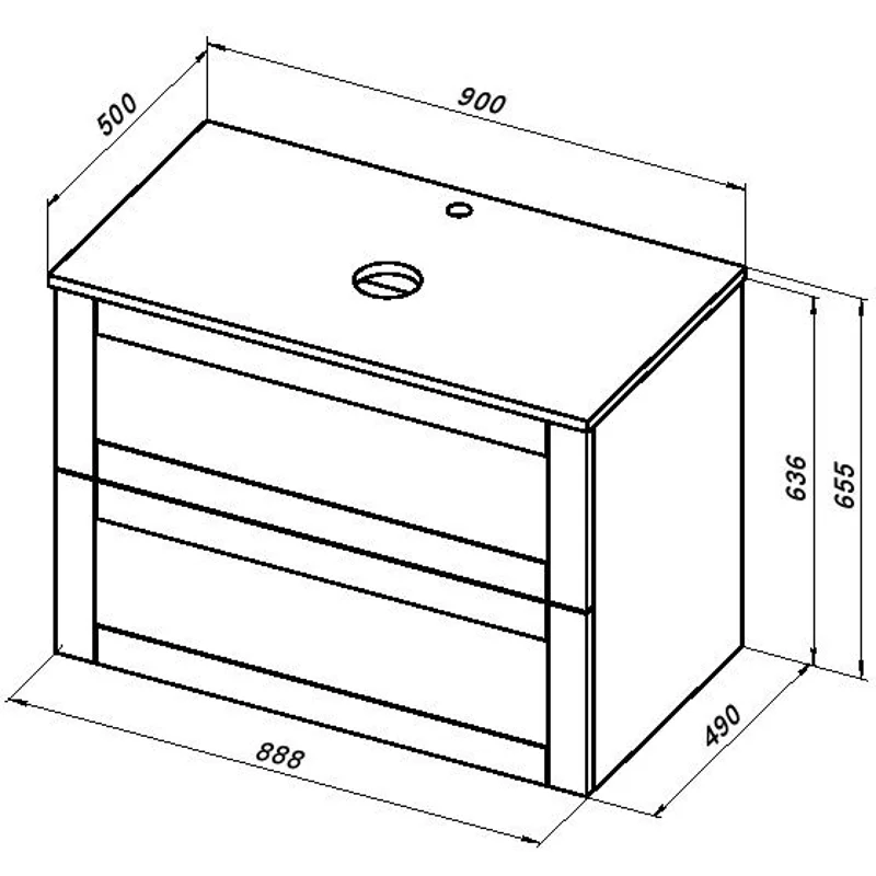 Тумба под раковину Aquanet Терра 90 маренго