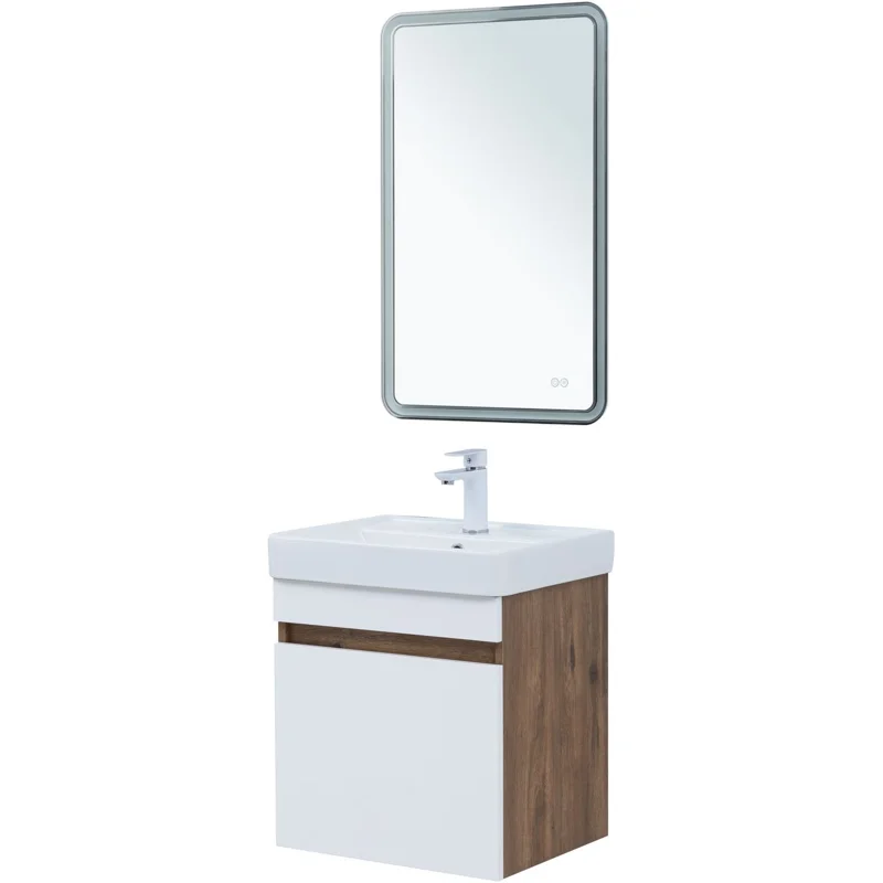 Тумба под раковину Aquanet Оптима 50 дуб рустикальный/белый сатин