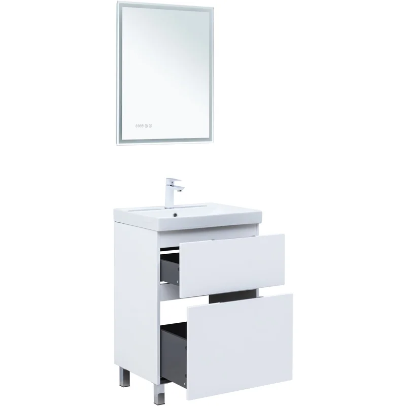 Тумба под раковину Aquanet Алвита New 60 напольная, белый матовый