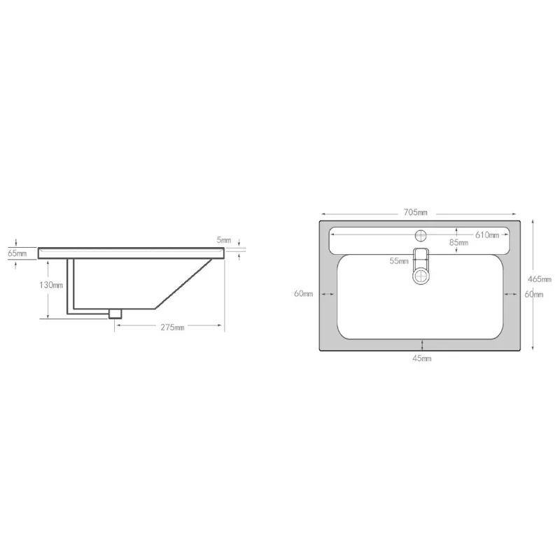 Раковина Aquanet Ирис 70 белая