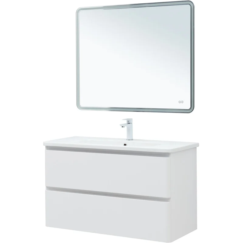 Тумба под раковину Aquanet Эмбер 105 белый матовый