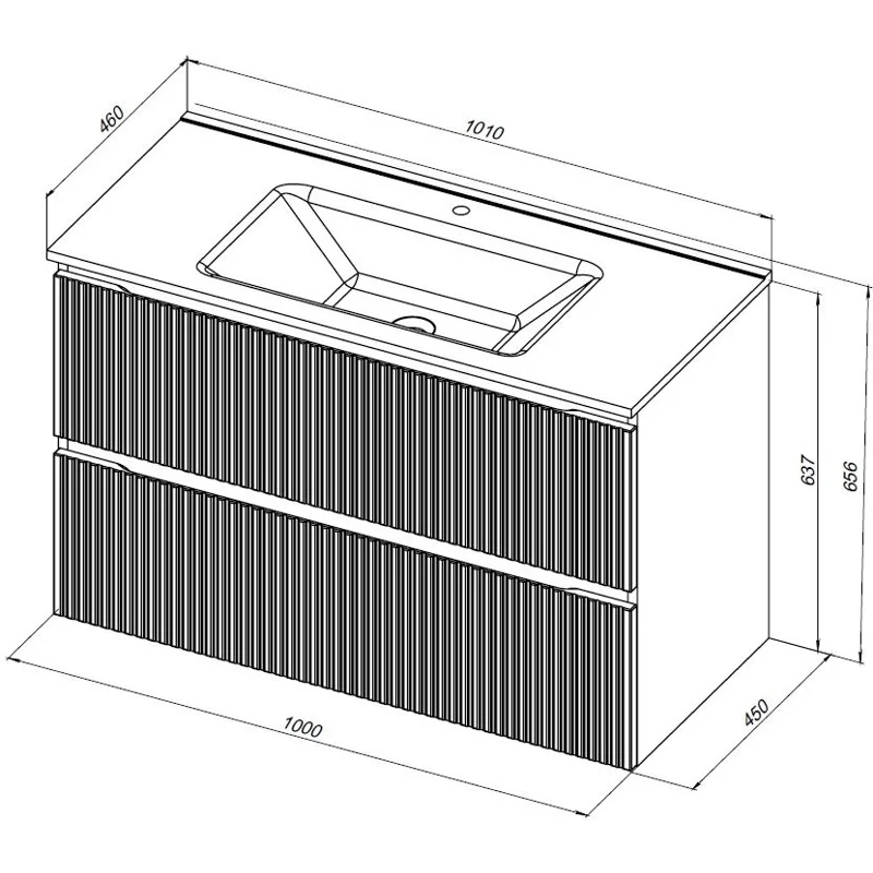Тумба под раковину Aquanet Джейн (Flat) 100 маренго
