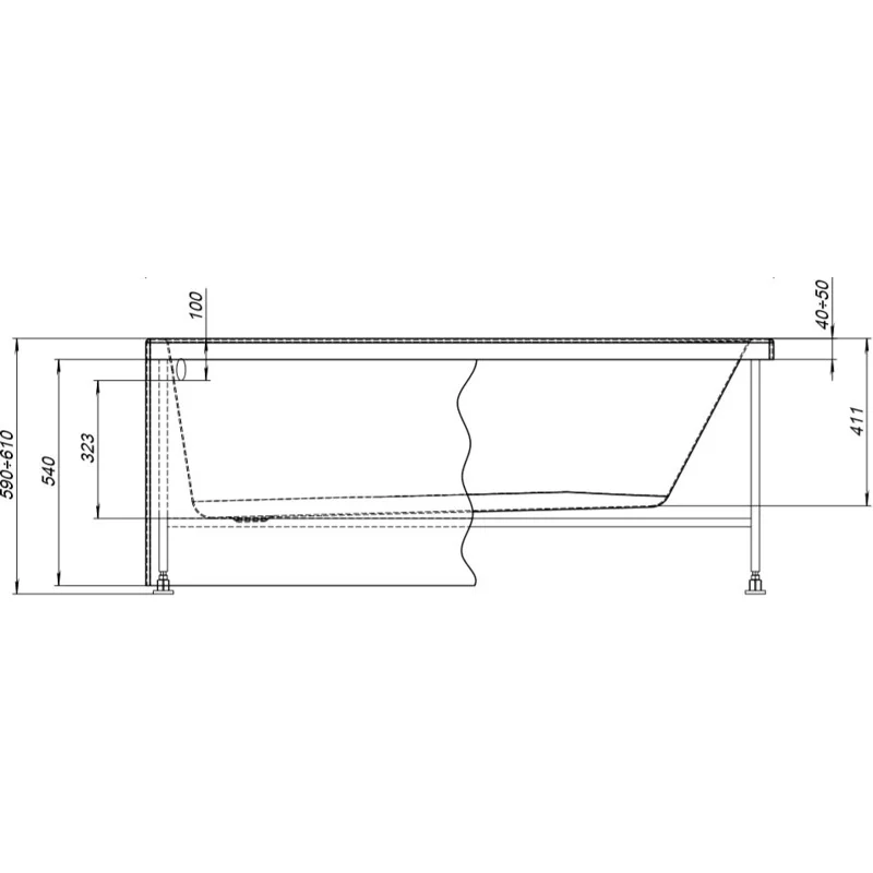 Каркас сварной для акриловой ванны Aquanet Light 150x70