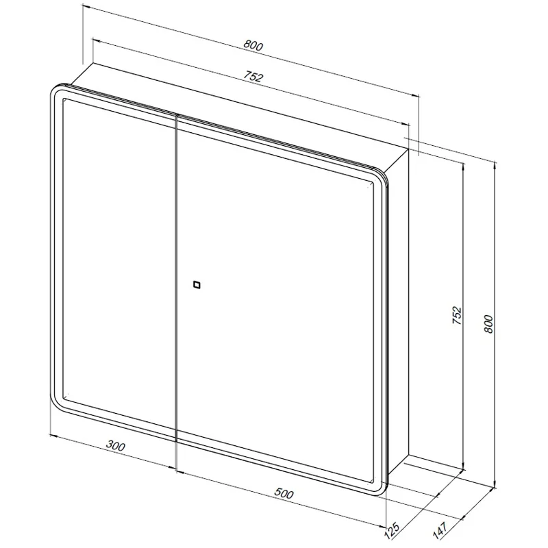 Зеркальный шкаф Aquanet Оптима 80 с LED подсветкой