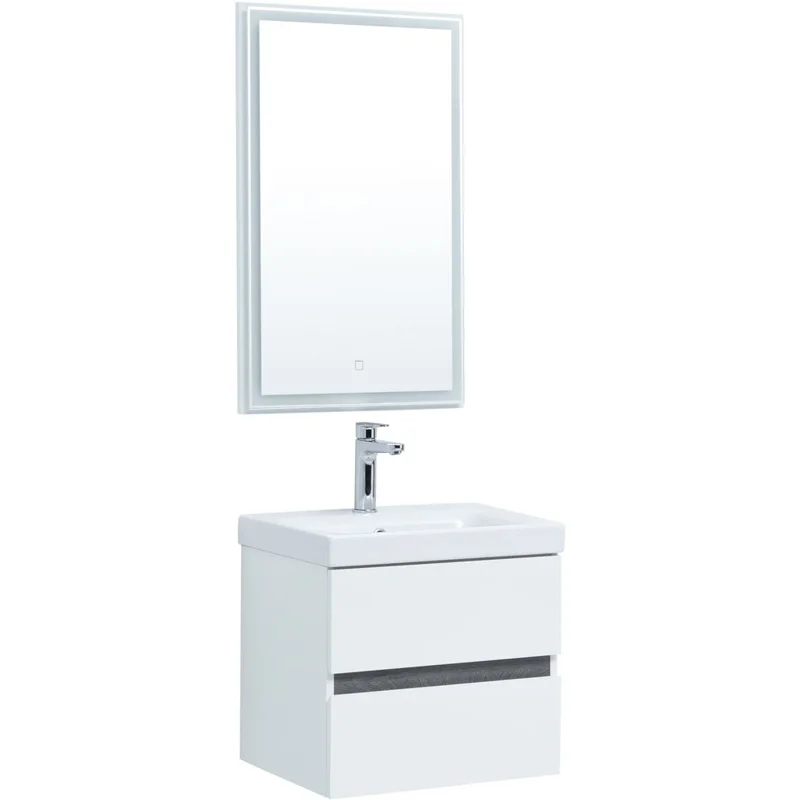 Тумба под раковину Aquanet Беркли 50 белый/дуб рошелье