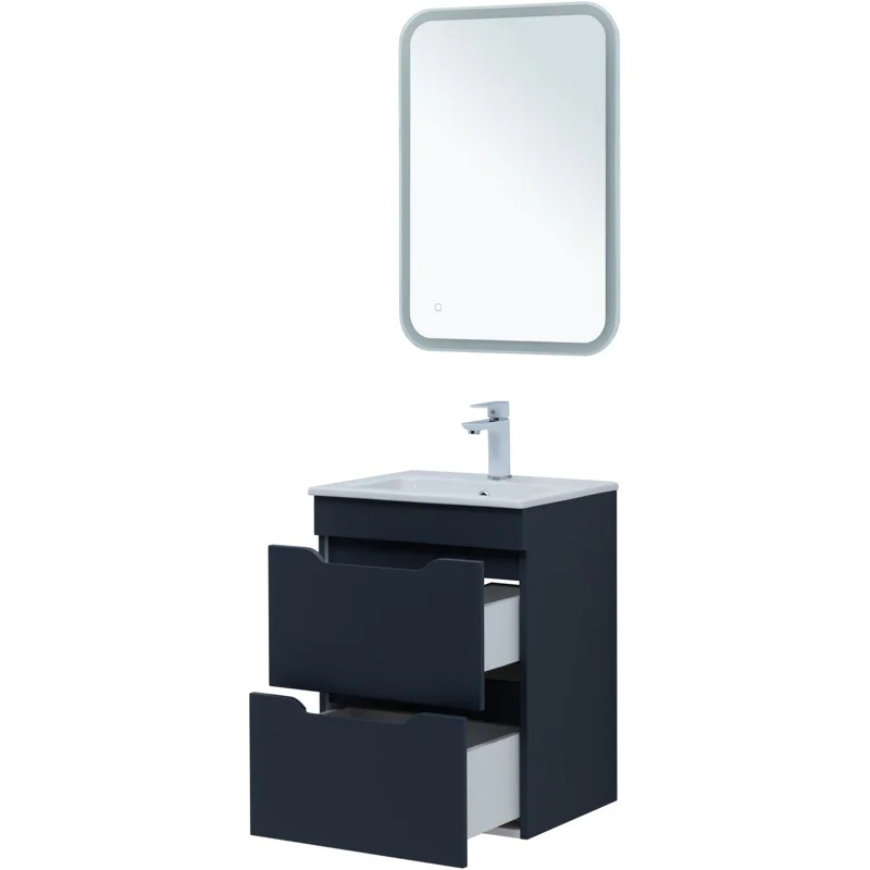 Тумба под раковину Aquanet Практика 50 маренго (2 ящика)