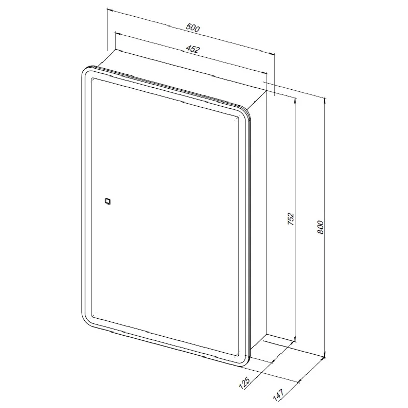 Зеркальный шкаф Aquanet Оптима 50 с LED подсветкой