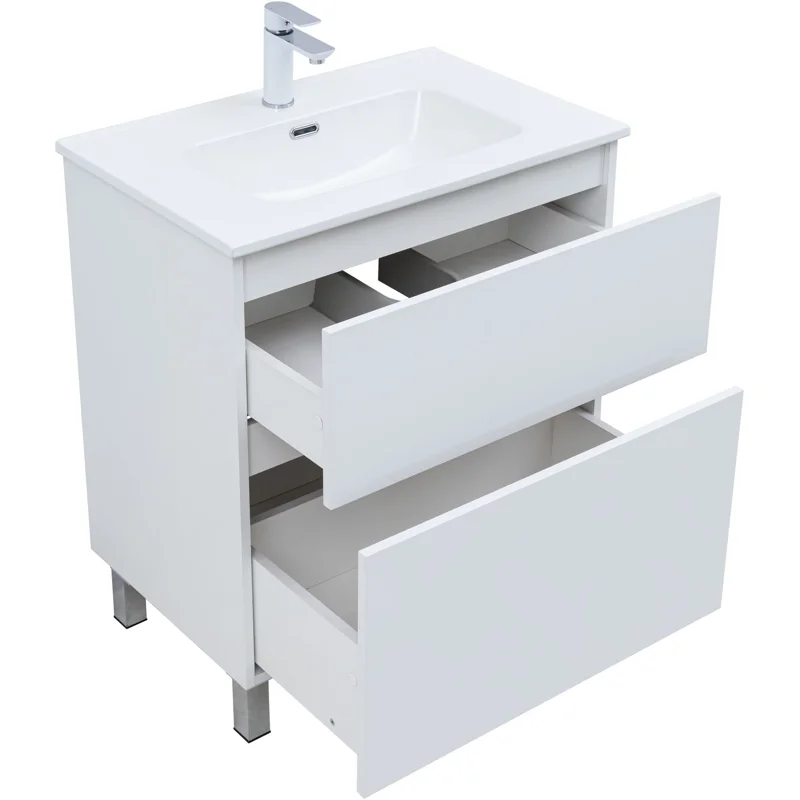 Тумба под раковину Aquanet Вега 70 напольная, белый глянец