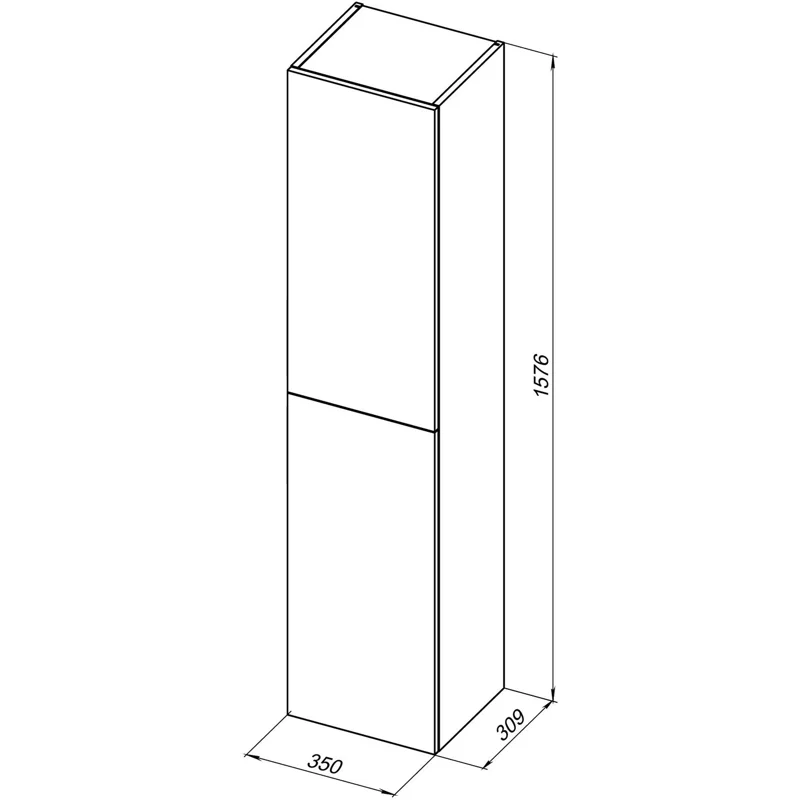 Пенал Aquanet Алвита New 35 белый матовый