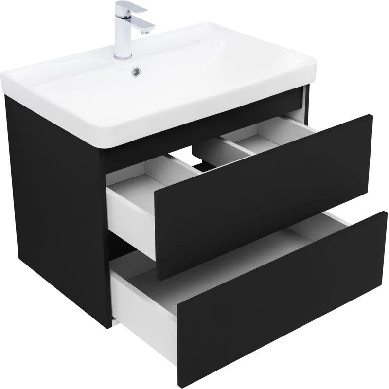 Тумба под раковину Aquanet Вега 2.0 70 черный