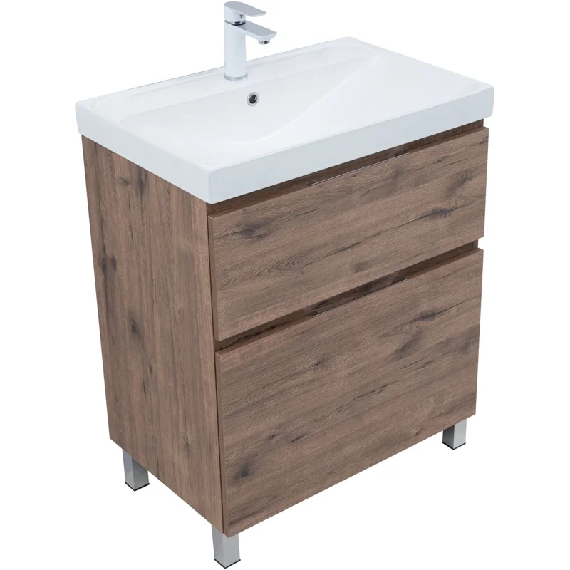 Тумба под раковину Aquanet Алвита New 70 напольная, дуб веллингтон табак
