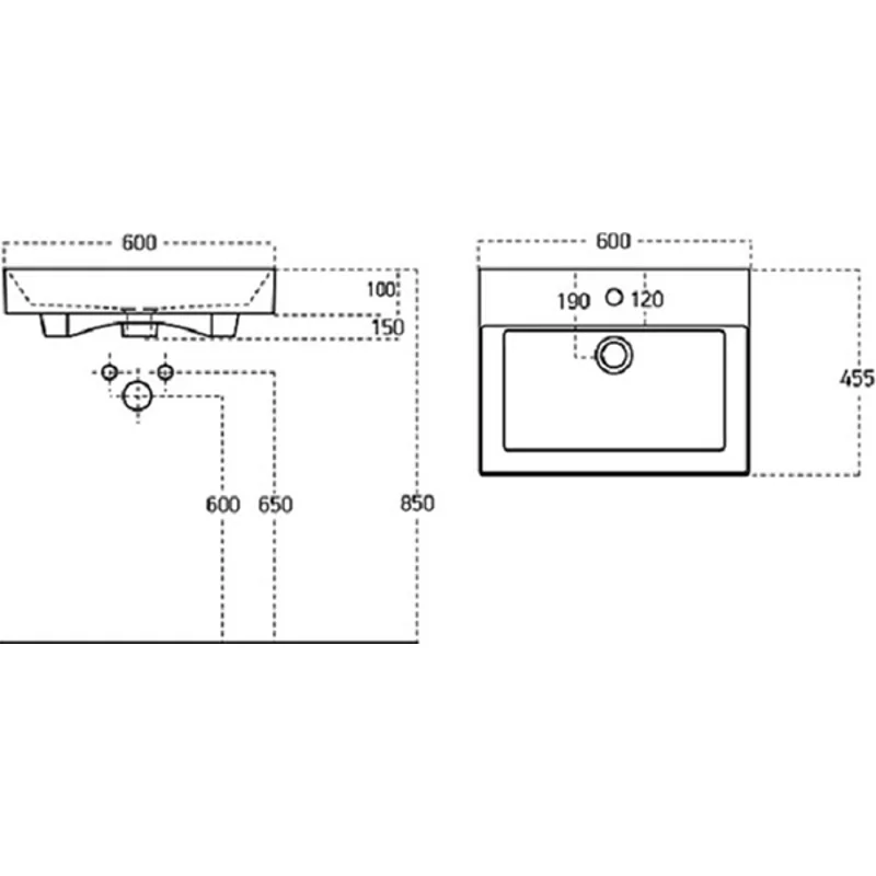 Раковина для тумбы Sanovit Slim Synergy 60 17060