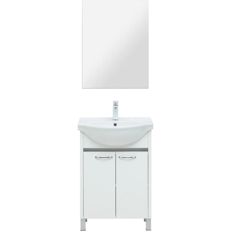 Тумба под раковину Aquanet Донна 60 белый глянец