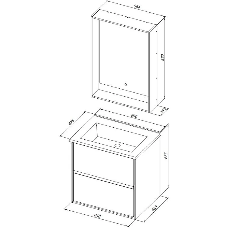Тумба под раковину Aquanet Милан 65 дуб рошелье