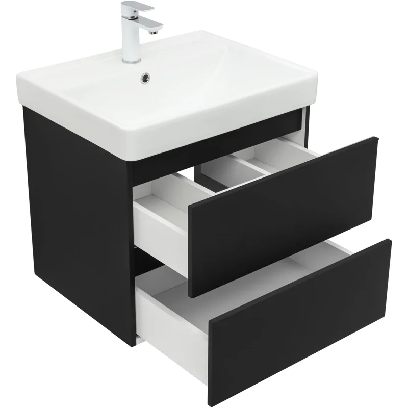 Тумба под раковину Aquanet Вега 2.0 60 черный