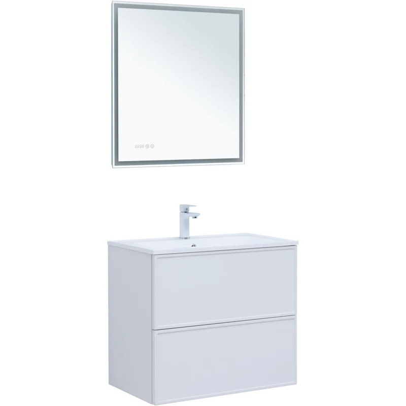 Тумба под раковину Aquanet Арт 75 белый матовый