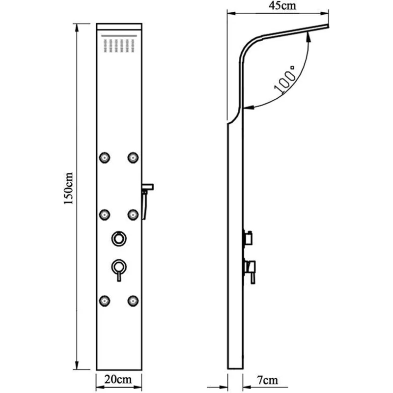 Душевая панель Galaxy Matt с гидромассажем