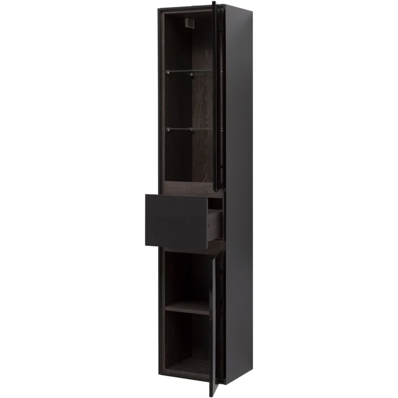 Пенал Aquanet Милан 35 черный глянец