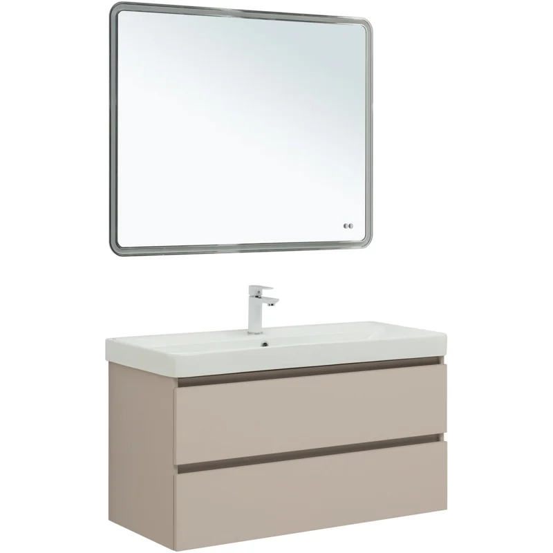 Тумба под раковину Aquanet Вега 2.0 100 бежевый
