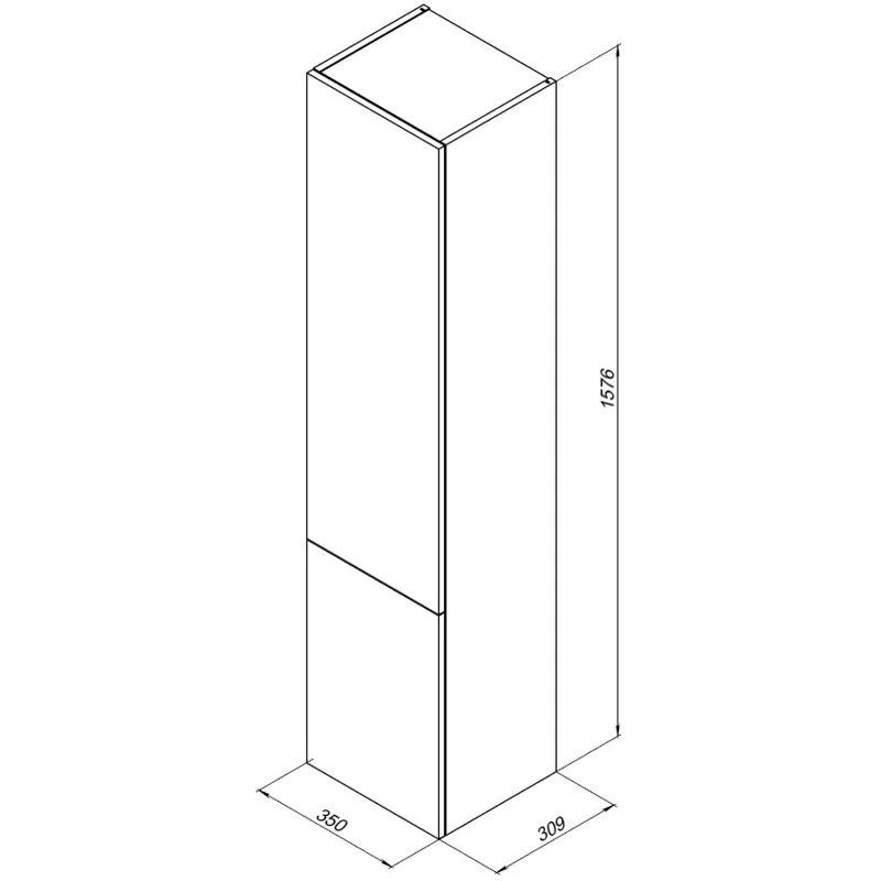 Шкаф-пенал Aquanet Алвита 35 серый антрацит