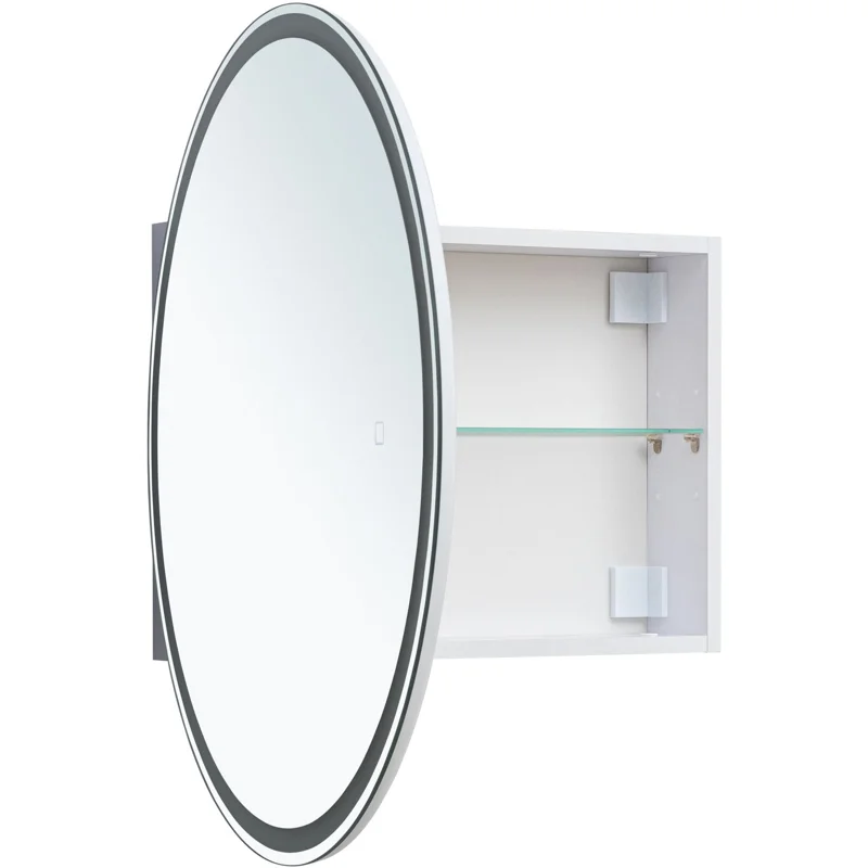 Зеркальный шкаф Aquanet Оптима 80 белый, с LED подсветкой