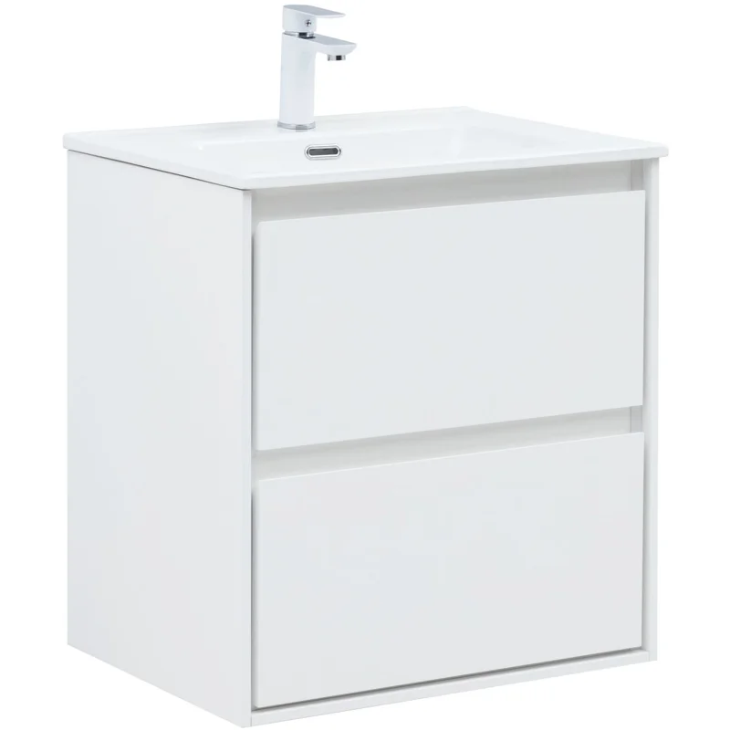 Тумба под раковину Aquanet Милан 60 белый глянец