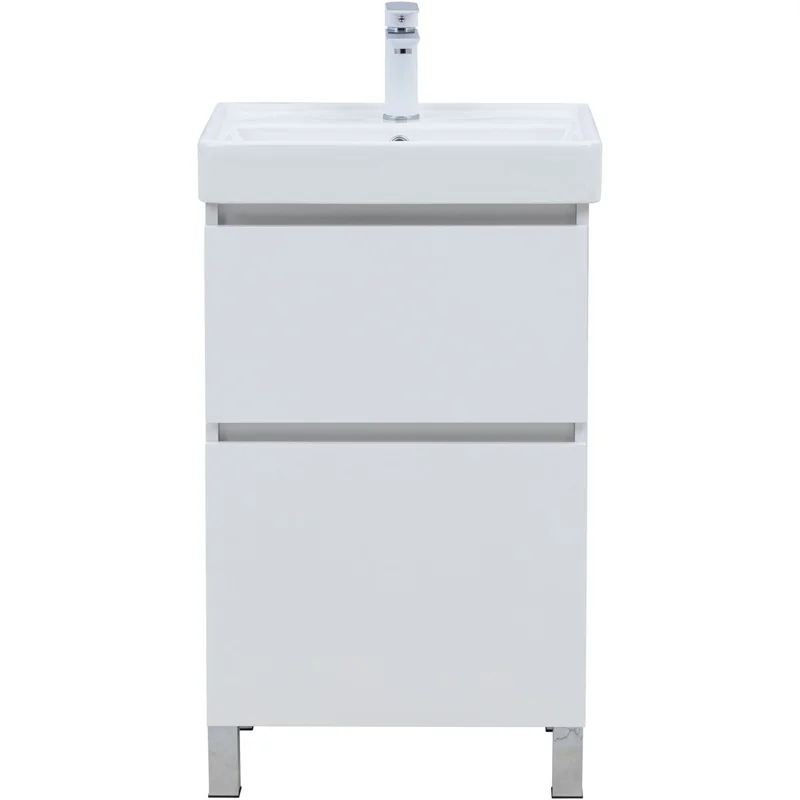 Тумба под раковину Aquanet Вега 50 напольная, белый глянец
