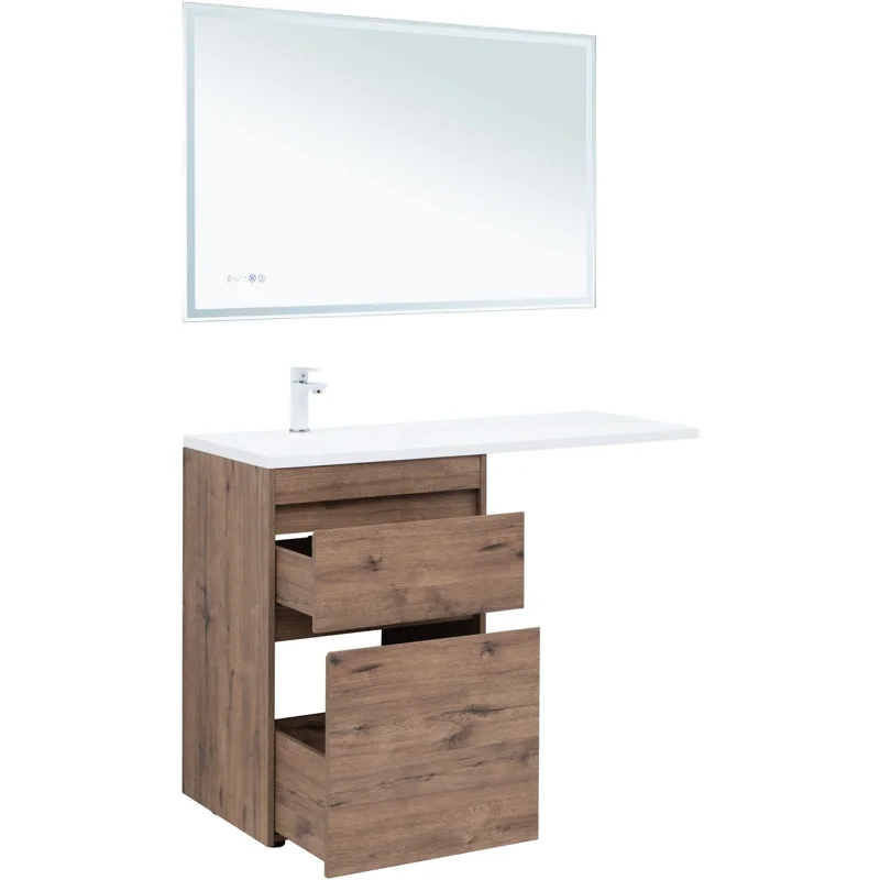 Тумба под раковину Aquanet Токио 58 дуб веллингтон (напольная 2 ящика)