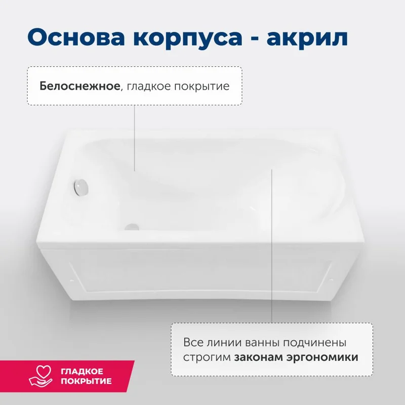 Акриловая ванна Aquanet Nord 140x70 (с каркасом)