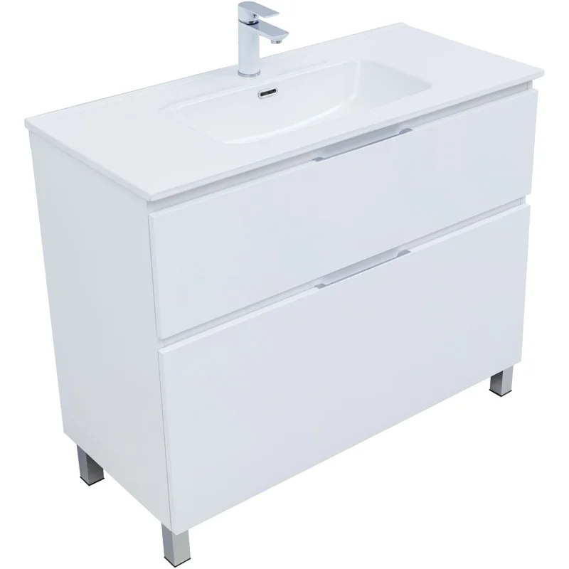 Тумба под раковину Aquanet Алвита New 100 напольная, белый матовый