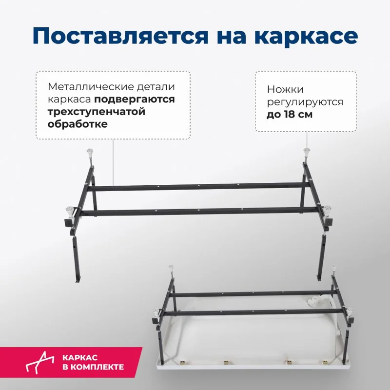 Акриловая ванна Aquanet Extra 150x70 (с каркасом)
